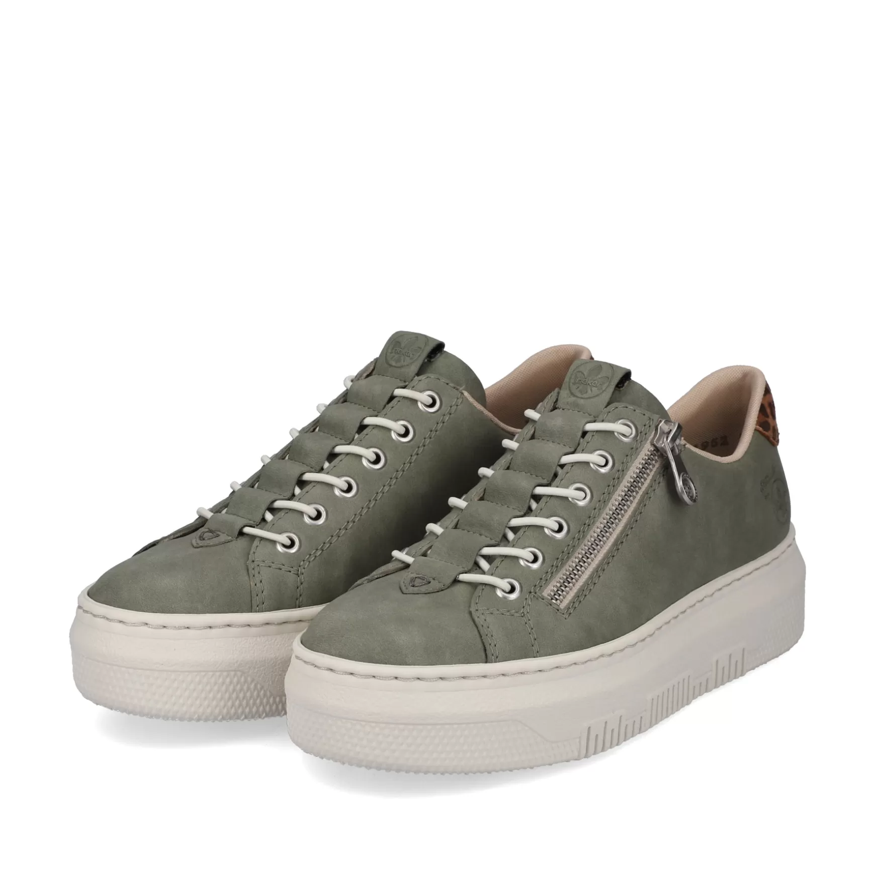 Damer Rieker Sneakers^ Damesneaker Lav Olivengron