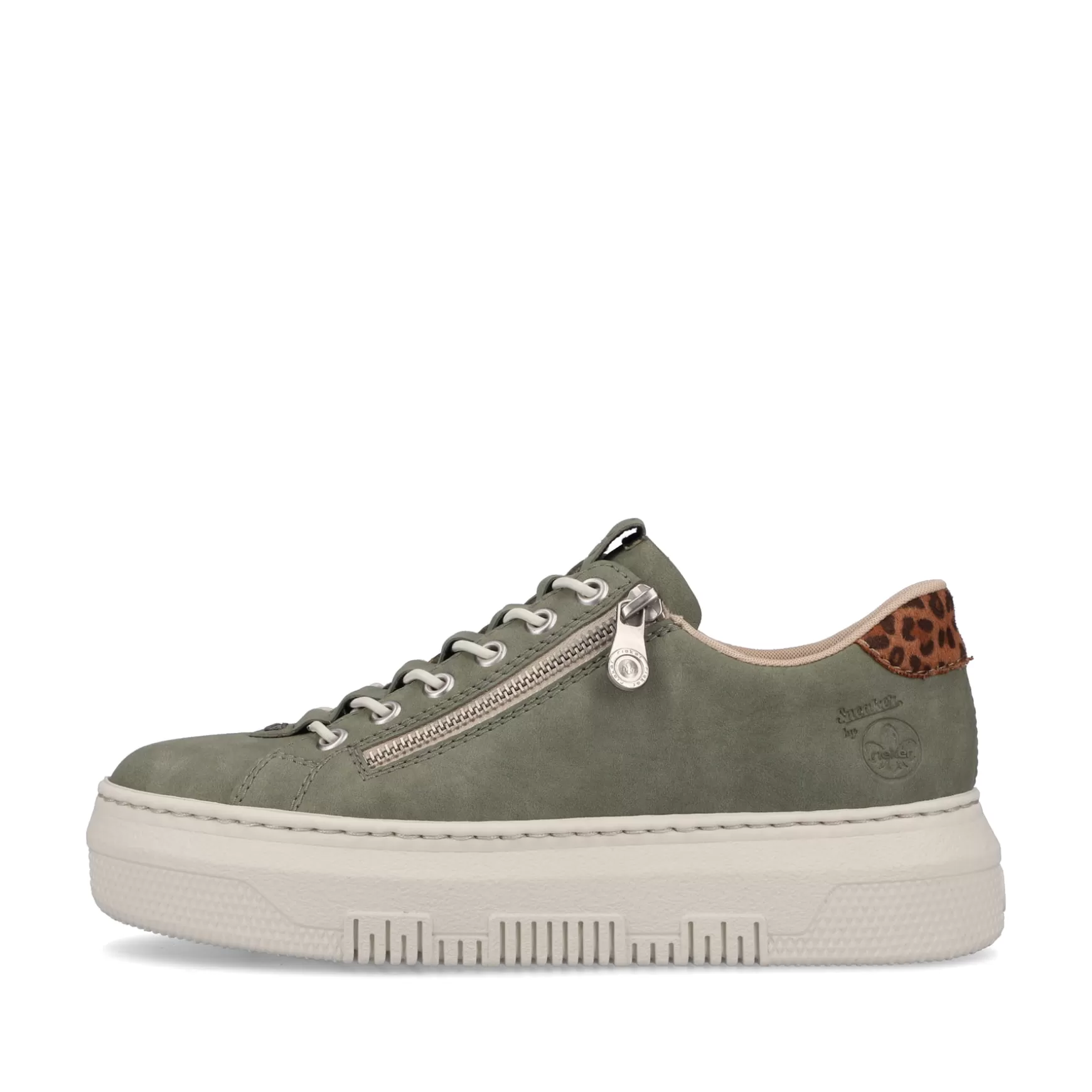 Damer Rieker Sneakers^ Damesneaker Lav Olivengron