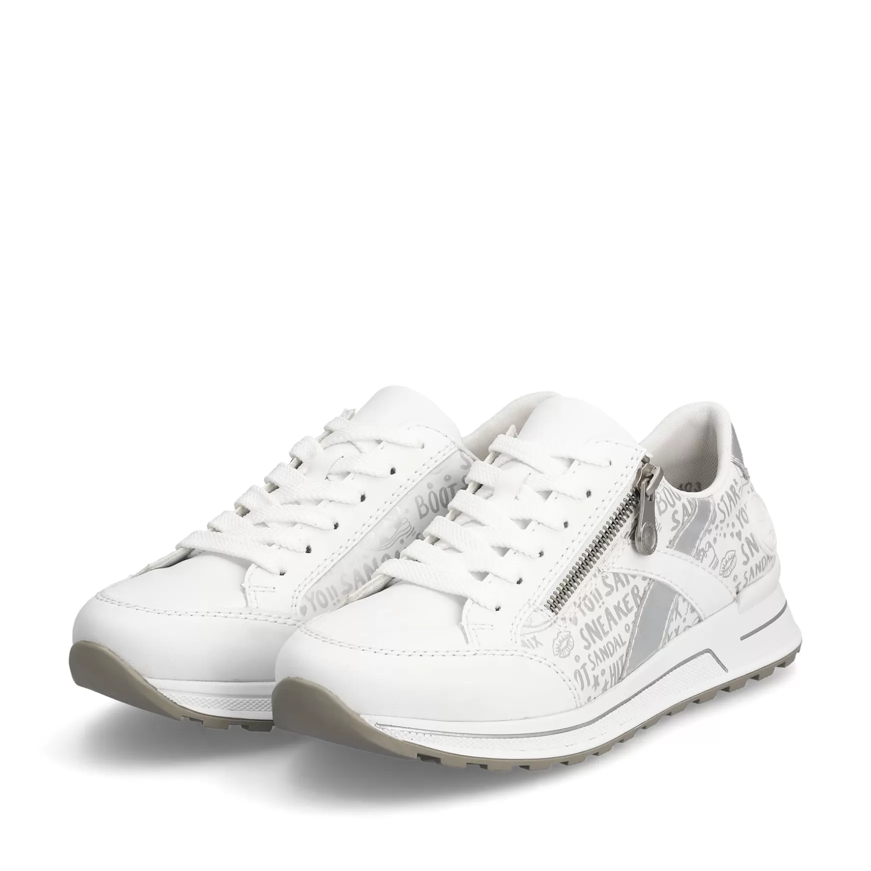 Damer Rieker Sneakers^ Damesneaker Lav Ren Hvid