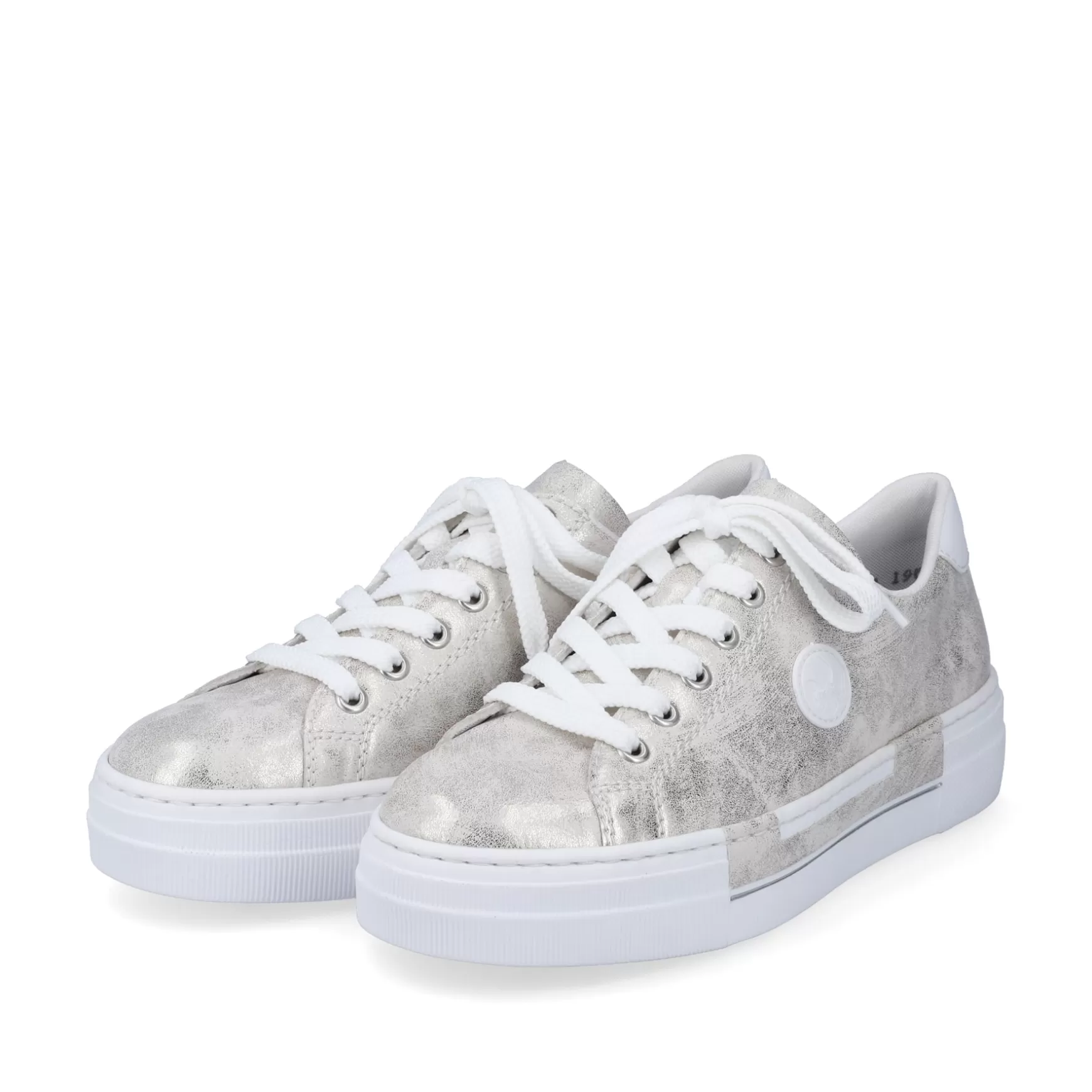 Damer Rieker Sneakers^ Damesneaker Lav Solv Metallic