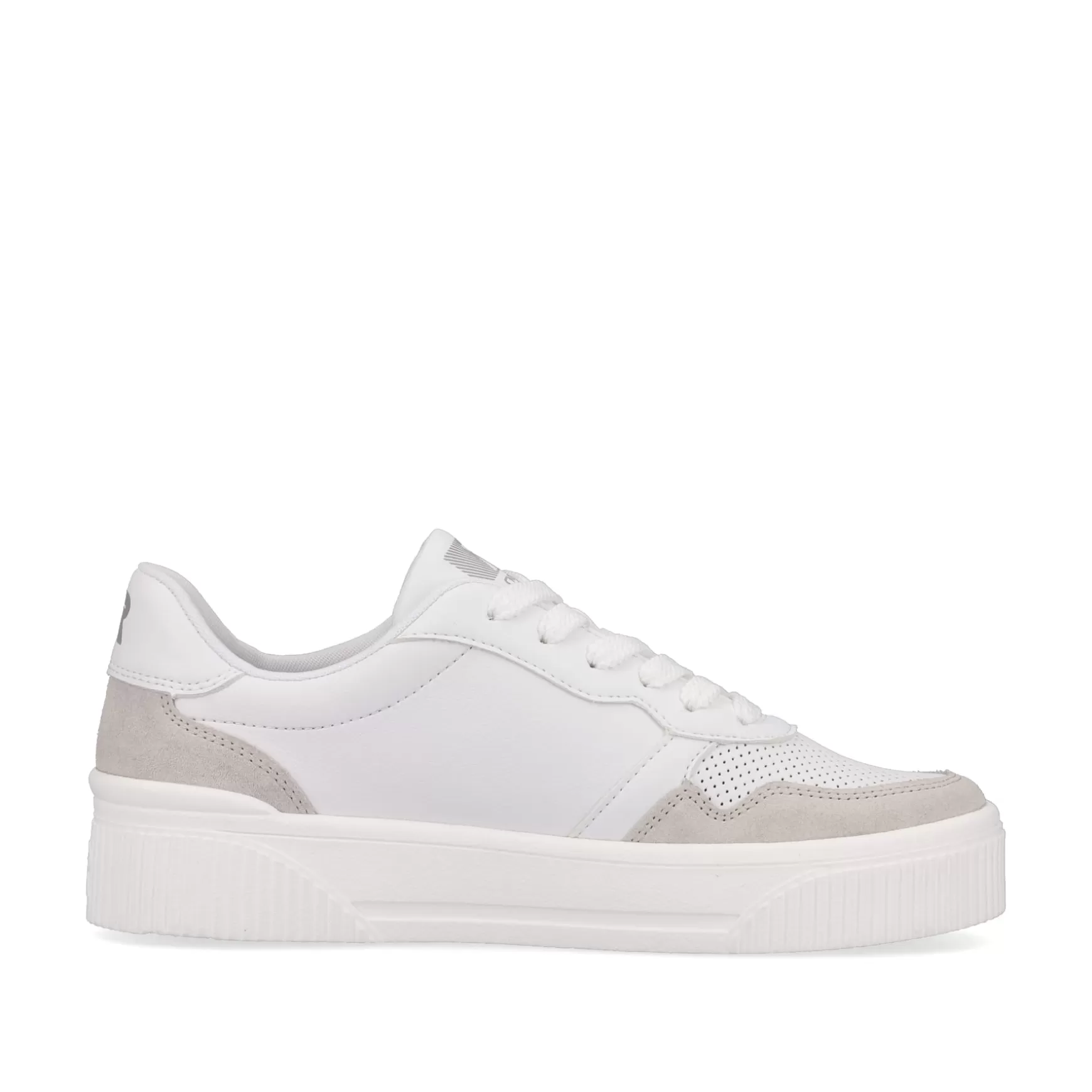 Damer Rieker Sneakers^ Damesneaker Lav Svane-Hvid Sten-Gra