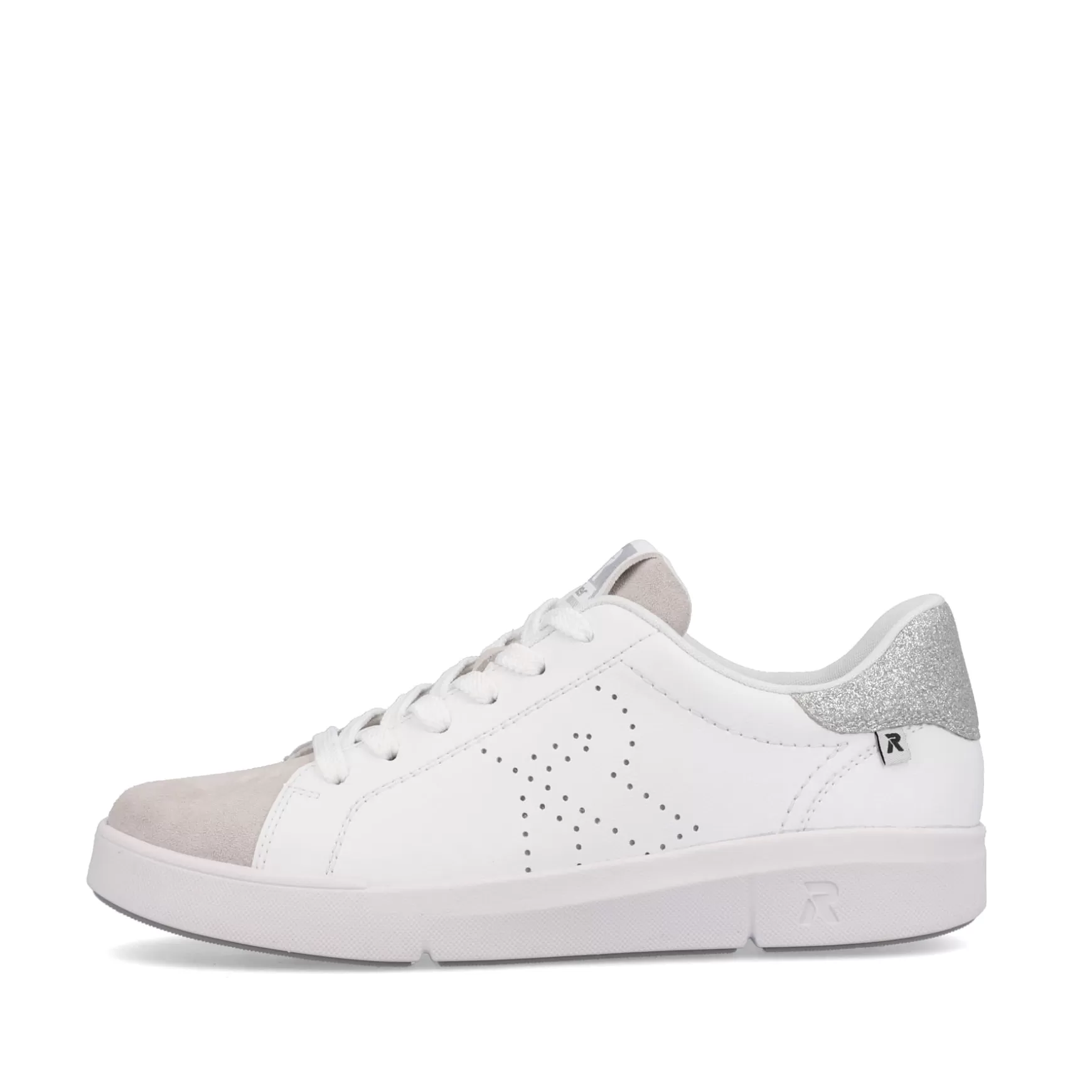 Damer Rieker Sneakers^ Damesneaker Lav Swan-White Beige