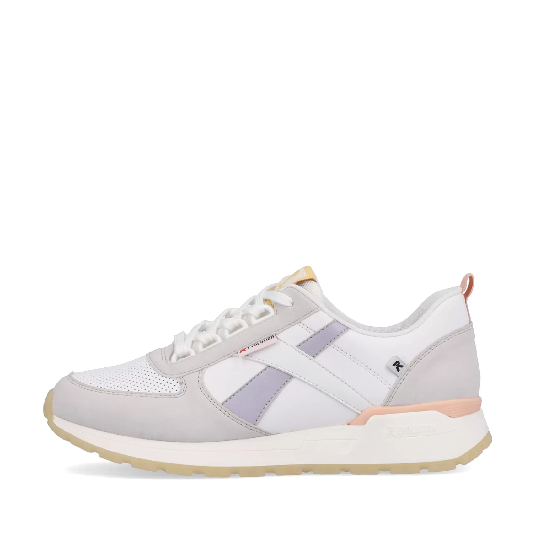 Damer Rieker Sneakers^ Damesneaker Lav Swan-White Clay-Beige Pastel