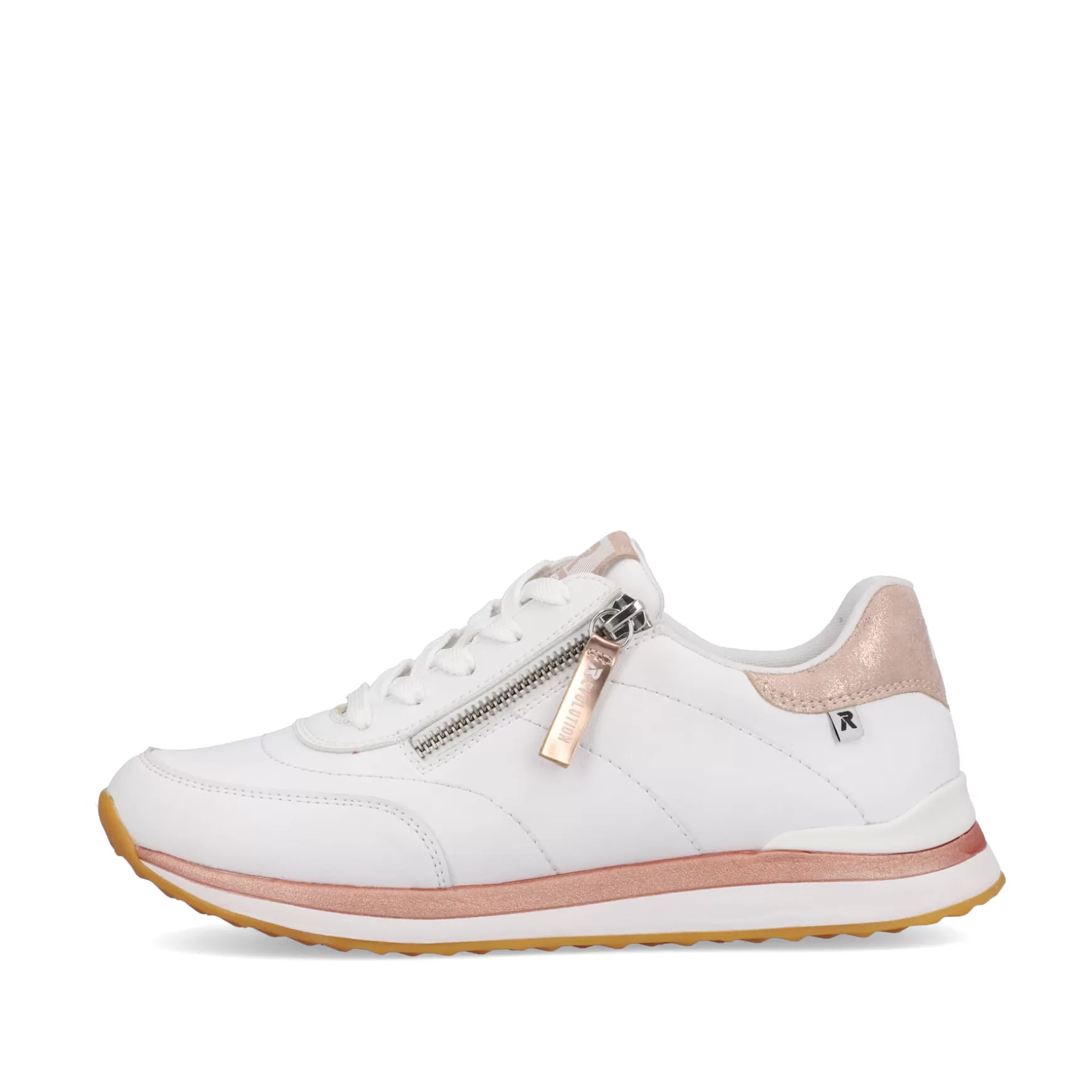 Damer Rieker Sneakers^ Damesneaker Lav Swan-White Rose