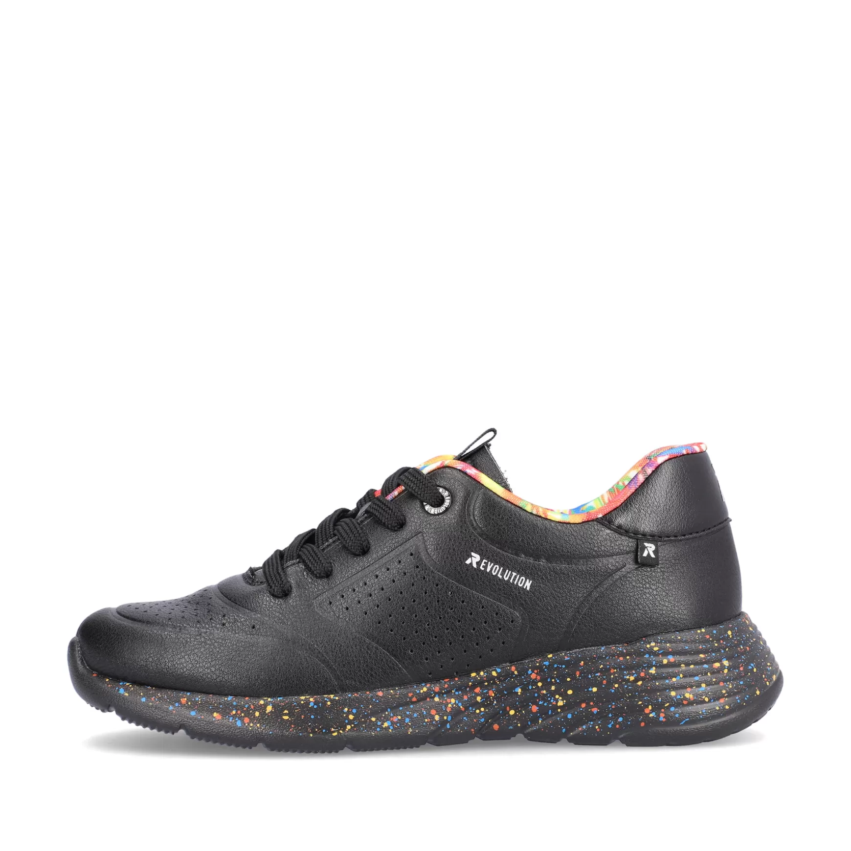 Damer Rieker Sneakers^ Damesneaker Lav Urban-Black Rainbow