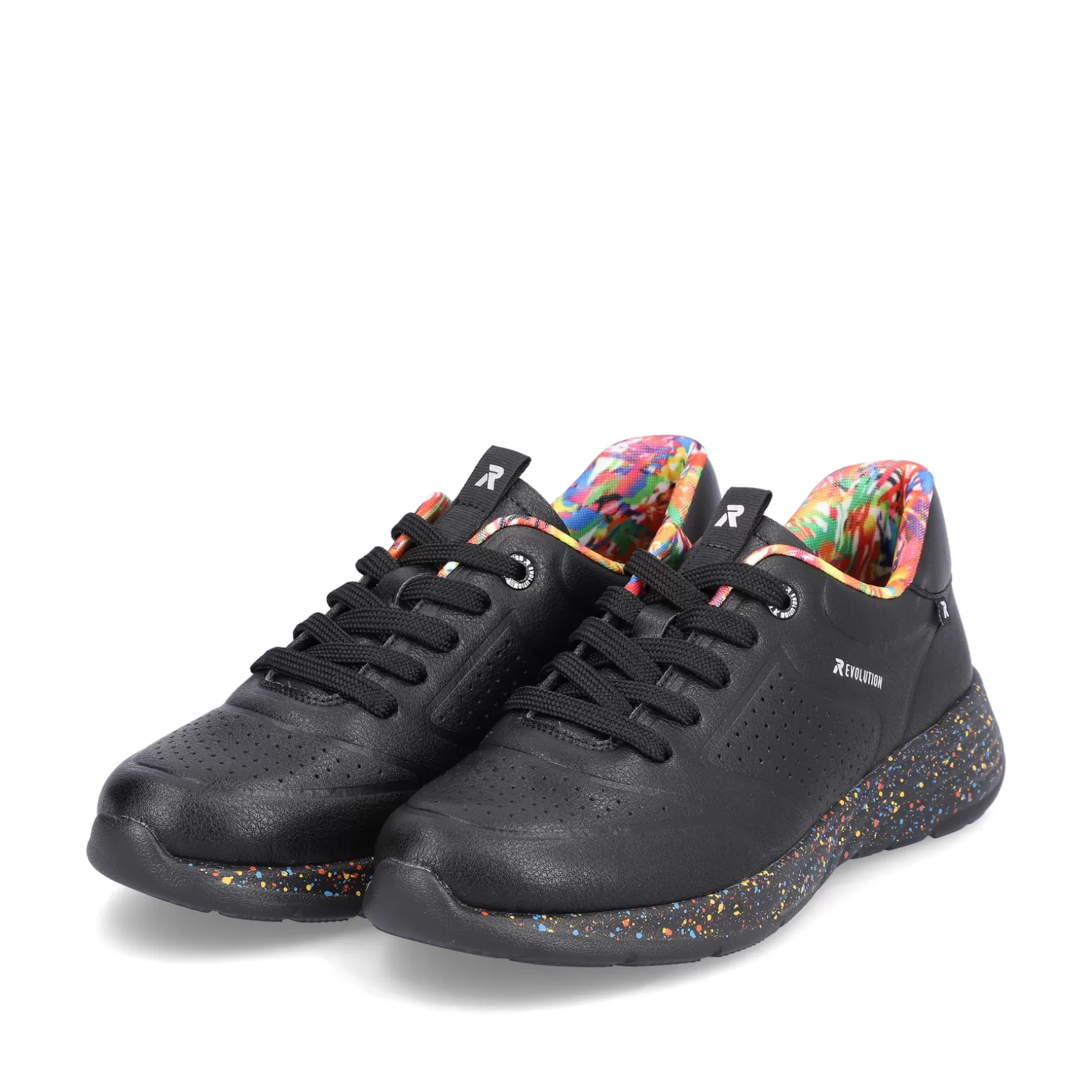 Damer Rieker Sneakers^ Damesneaker Lav Urban-Black Rainbow