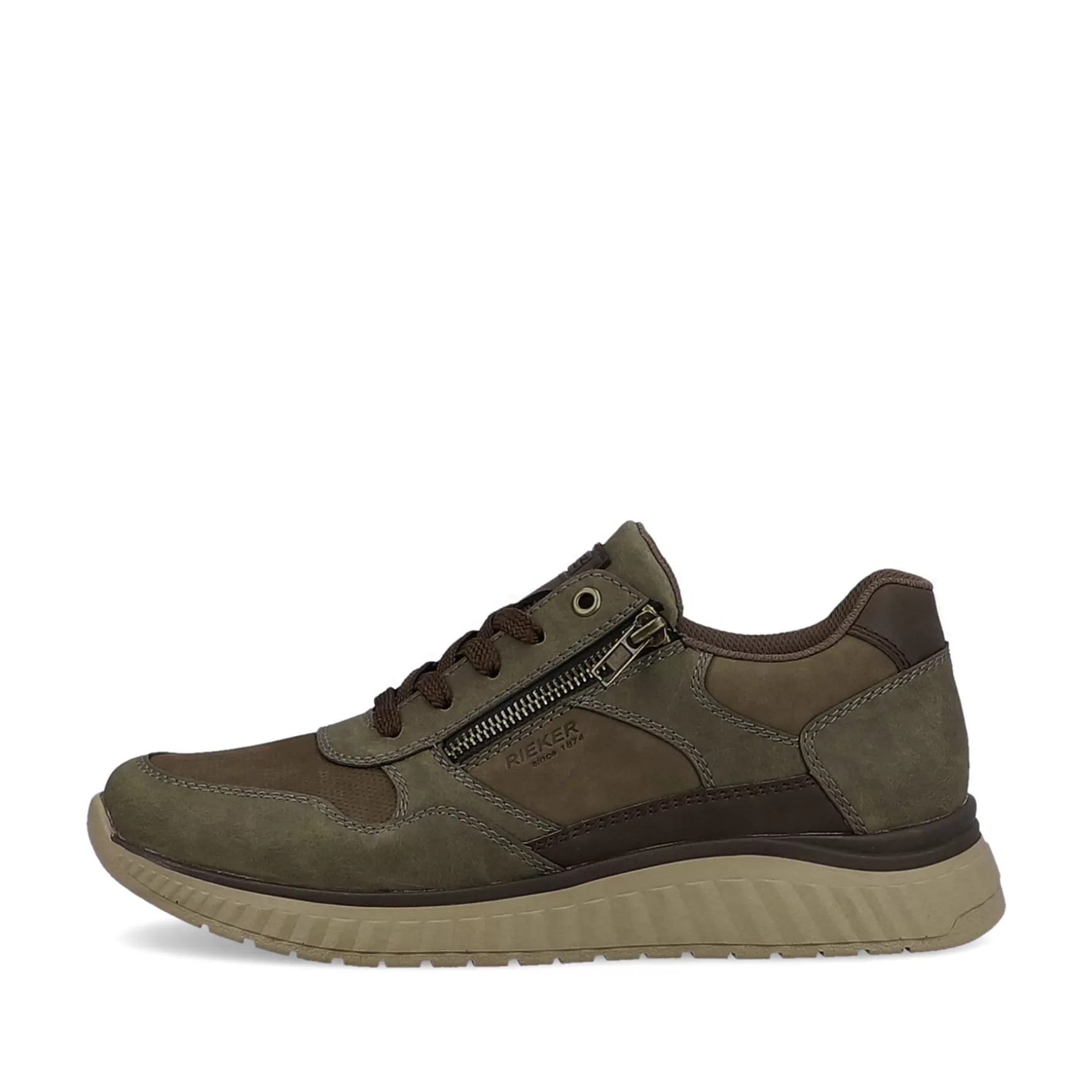 Mænd Rieker Sneakers^ Herresneaker Lav Army Gron-Oliven Brun