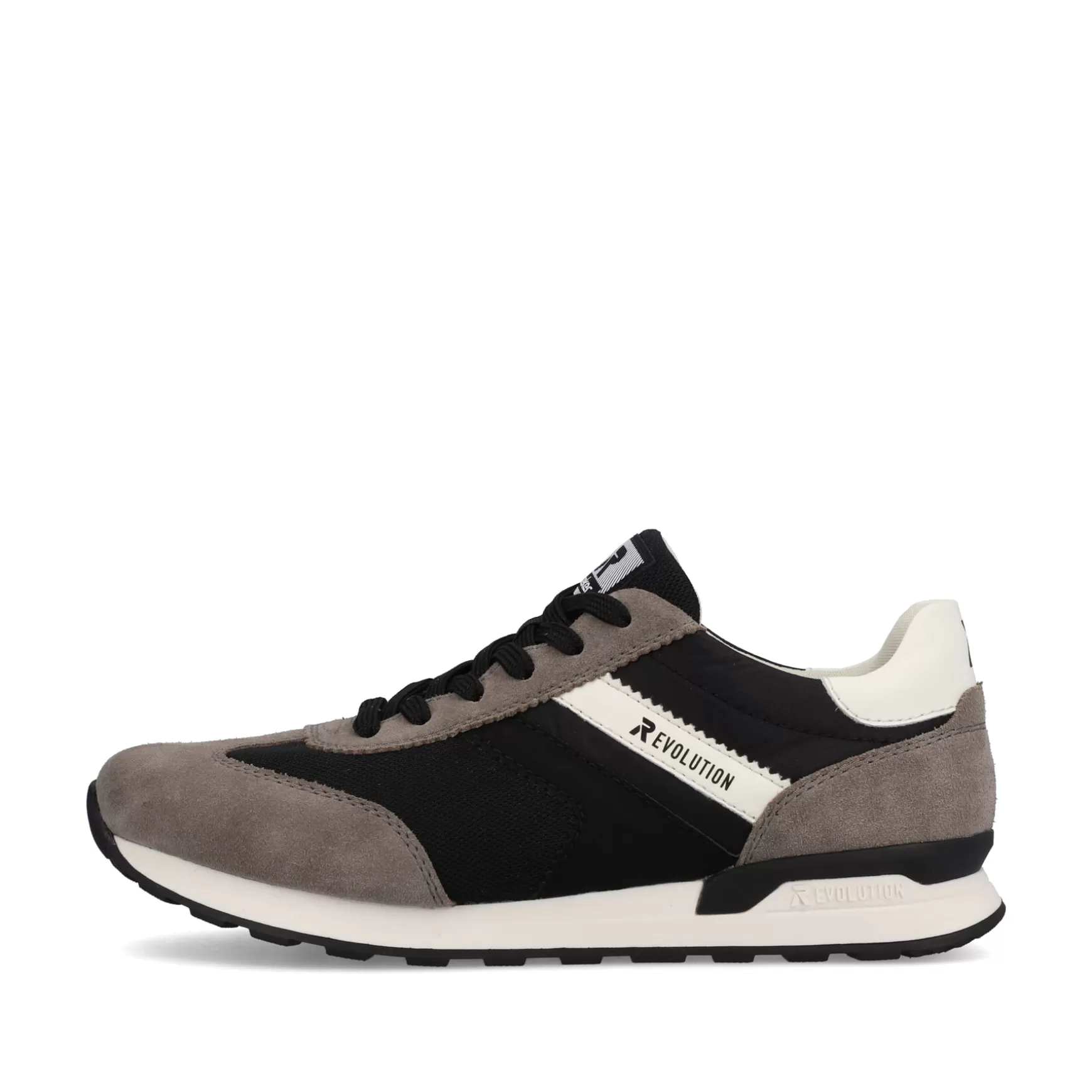 Mænd Rieker Sneakers^ Herresneaker Lav Dyb-Sort Sten-Gra