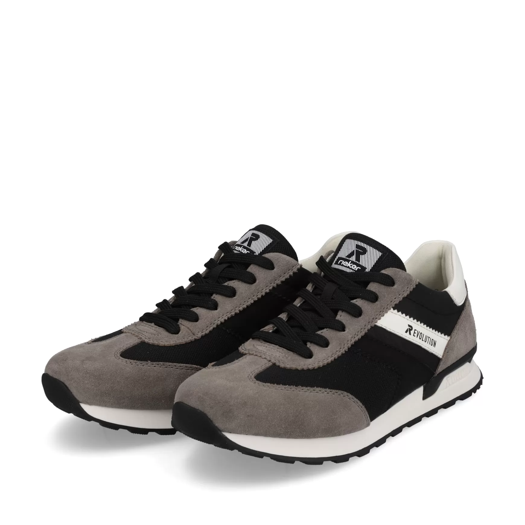 Mænd Rieker Sneakers^ Herresneaker Lav Dyb-Sort Sten-Gra