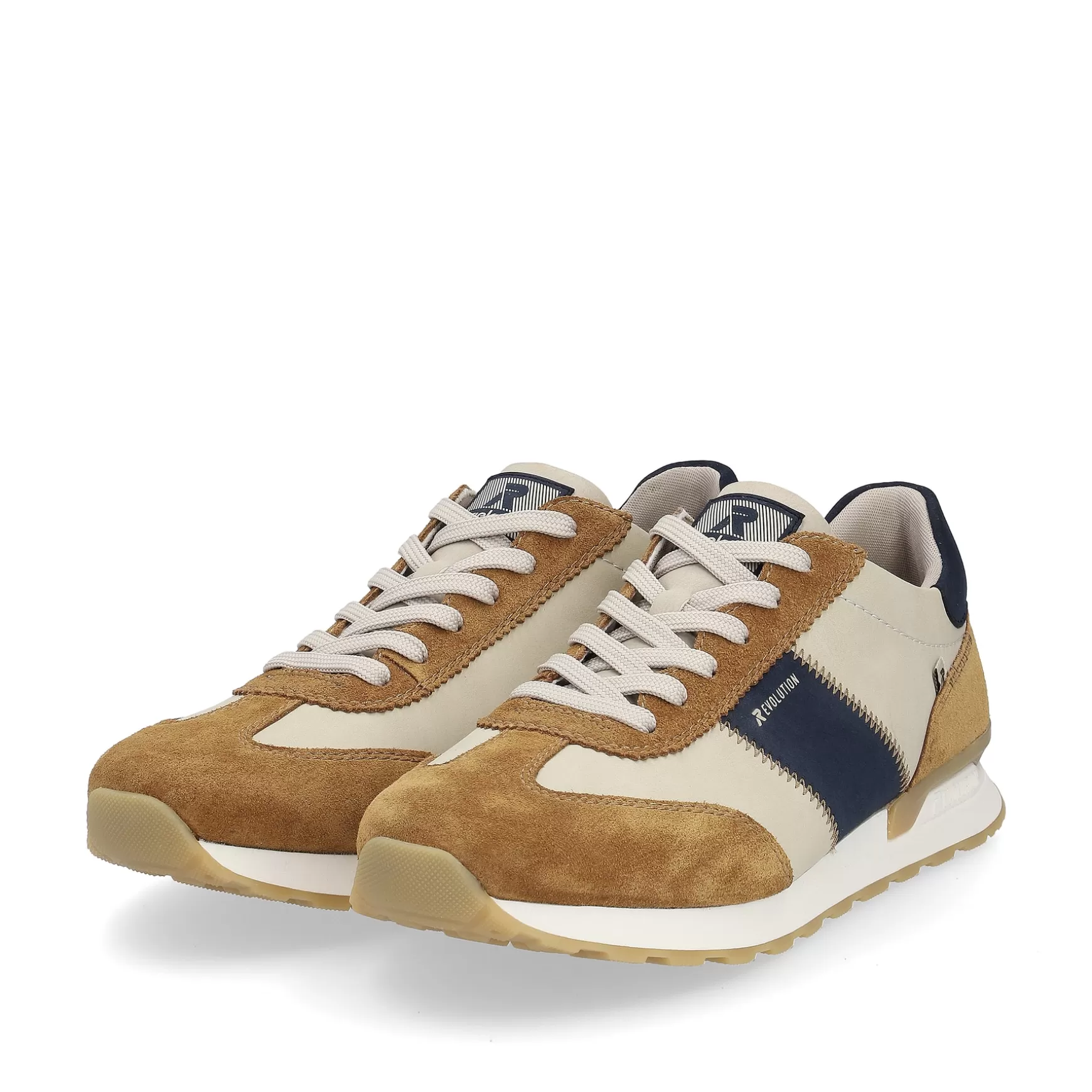 Mænd Rieker Sneakers^ Herresneaker Lav Ler-Beige Nougat-Brun