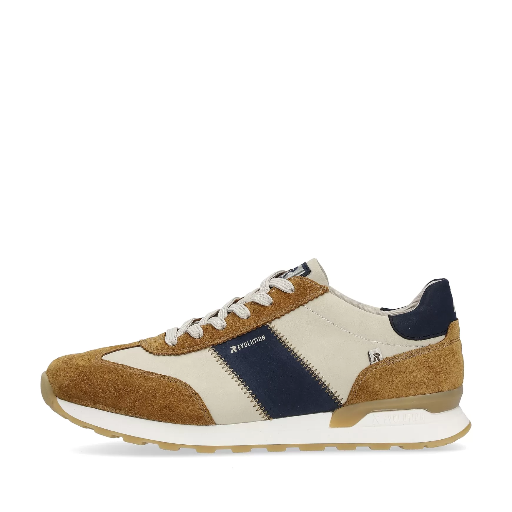 Mænd Rieker Sneakers^ Herresneaker Lav Ler-Beige Nougat-Brun