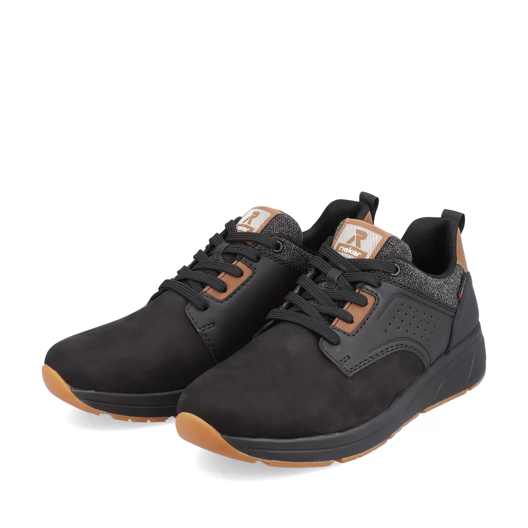 Mænd Rieker Sneakers^ Herresneaker Lav Nat-Sort Trae-Brun