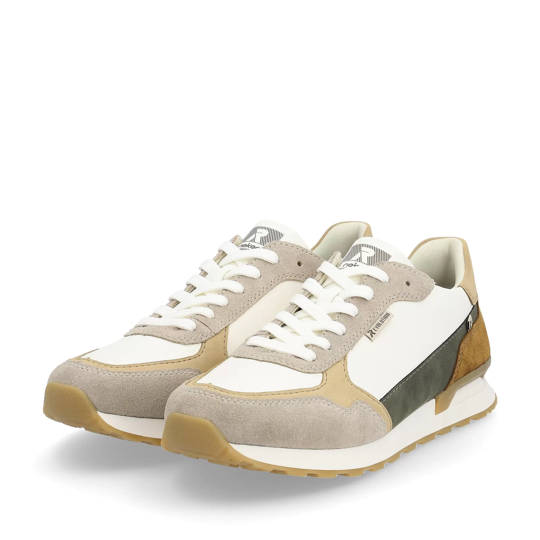 Mænd Rieker Sneakers^ Herresneaker Lav Sand-Beige Svane-Hvid