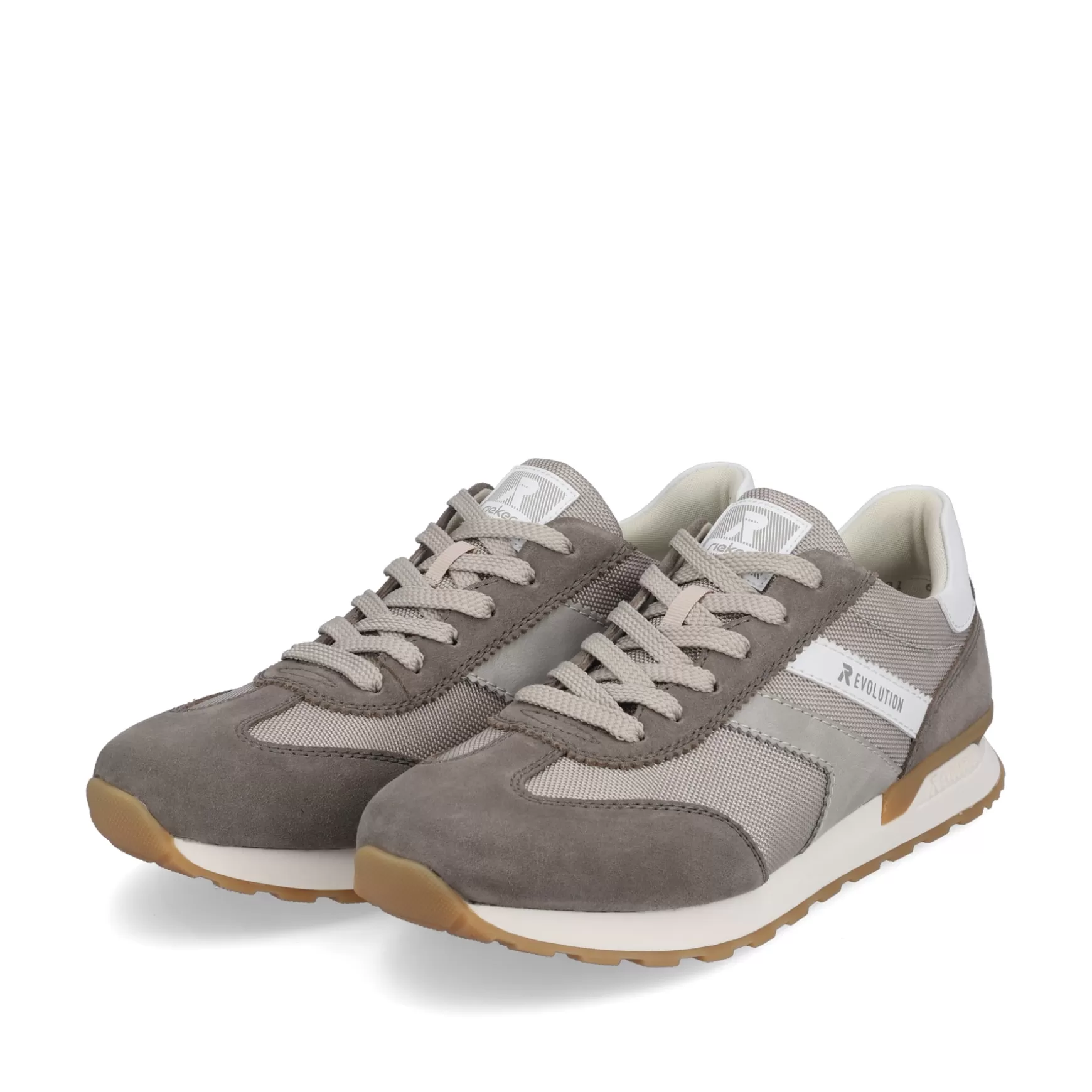 Mænd Rieker Sneakers^ Herresneaker Lav Skygge-Gra Ler-Beige