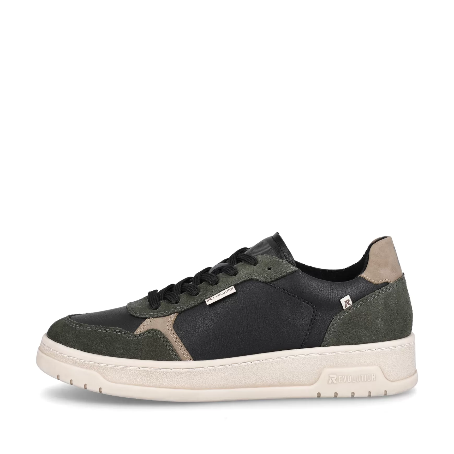 Mænd Rieker Sneakers^ Herresneaker Lav Stal-Sort Skov-Gron