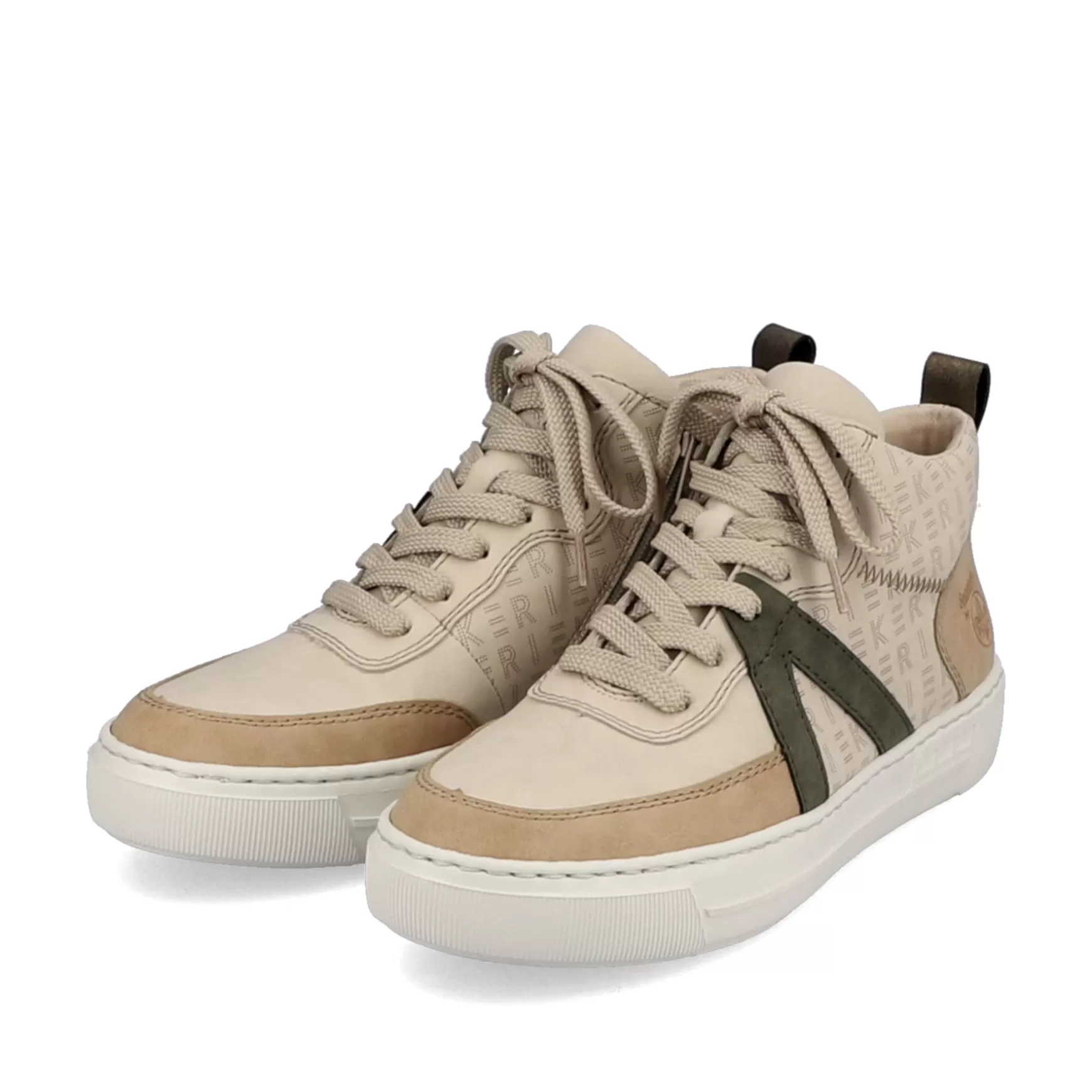 Damer Rieker Sneakers^ Hoje Sneaker-Creme Til Kvinder I Beige-Khakigron