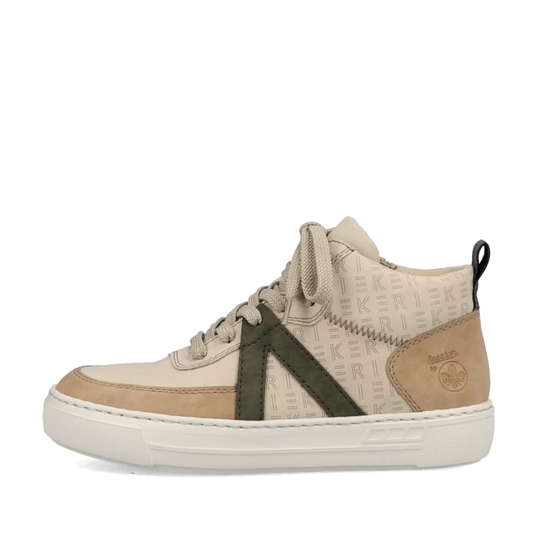 Damer Rieker Sneakers^ Hoje Sneaker-Creme Til Kvinder I Beige-Khakigron