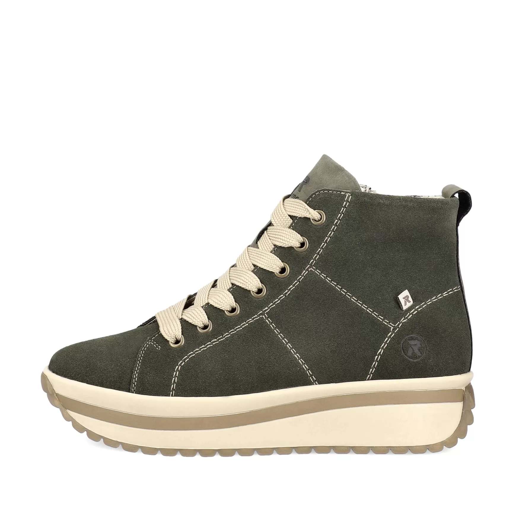 Damer Rieker Sneakers^ Kvinders Sneaker Hoj Kaki