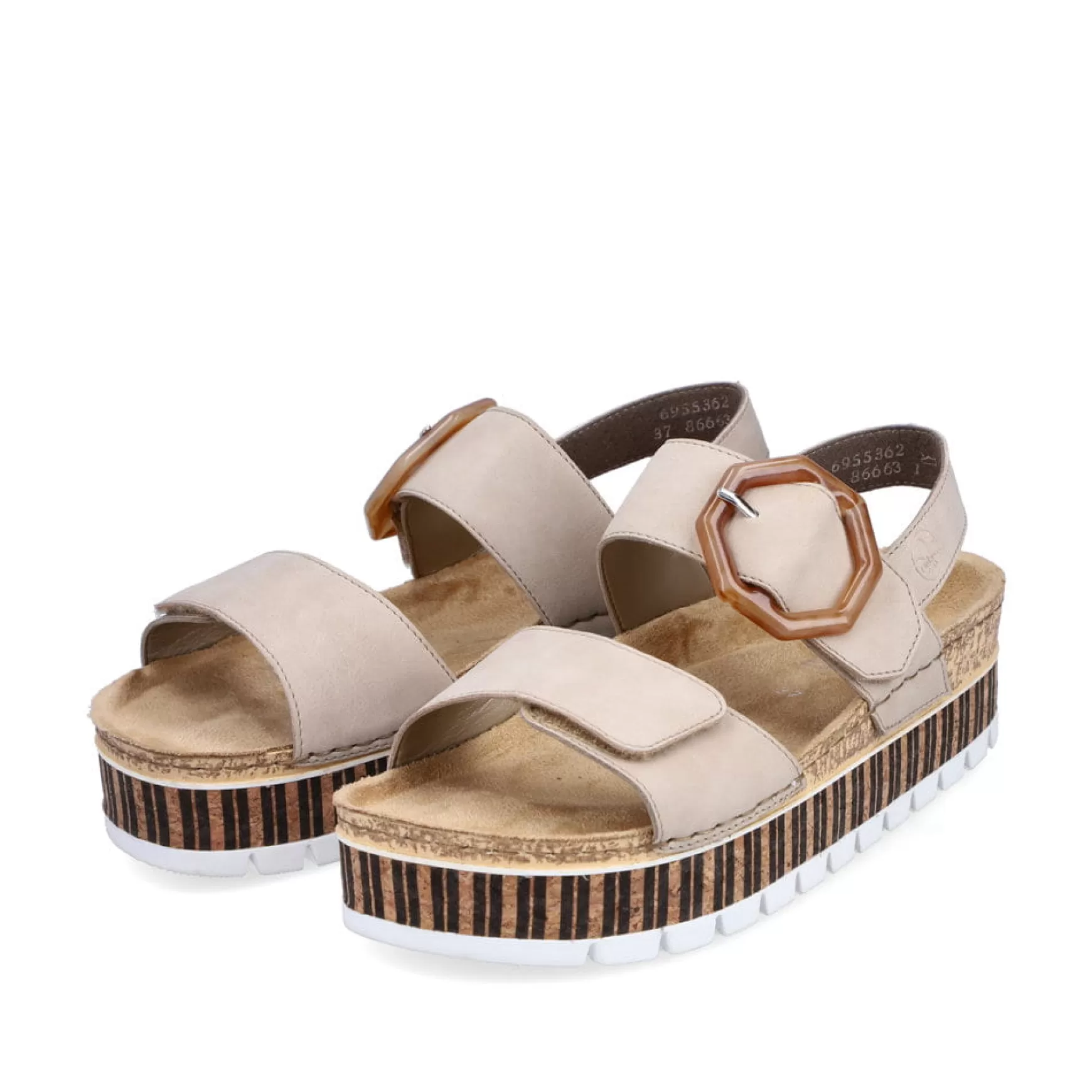 Damer Rieker Sandaler Og Sandaler^ Sandaler Med Stropper Til Kvinder, Sandbeige