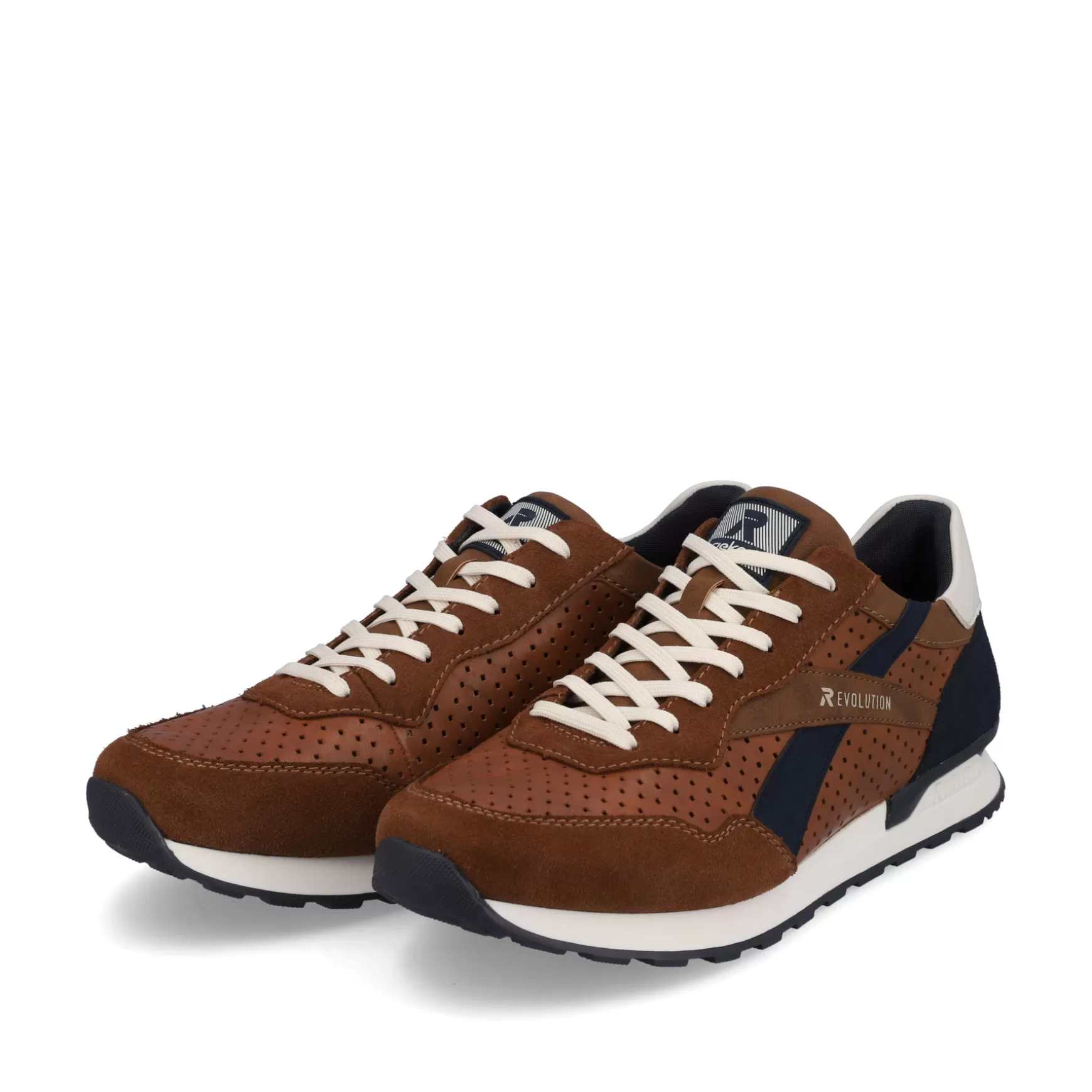 Mænd Rieker Sneakers^ Sneaker Til Mænd Low Nut-Brown Ocean-Blue